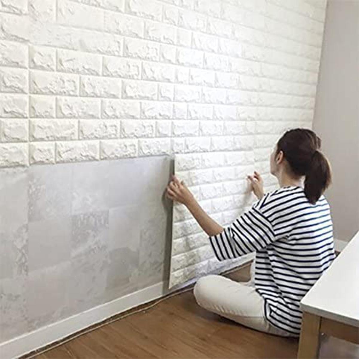 3D Brick Design Self-Adhesive Waterproof Foam Sheet 3D PE Foam Wallpaper