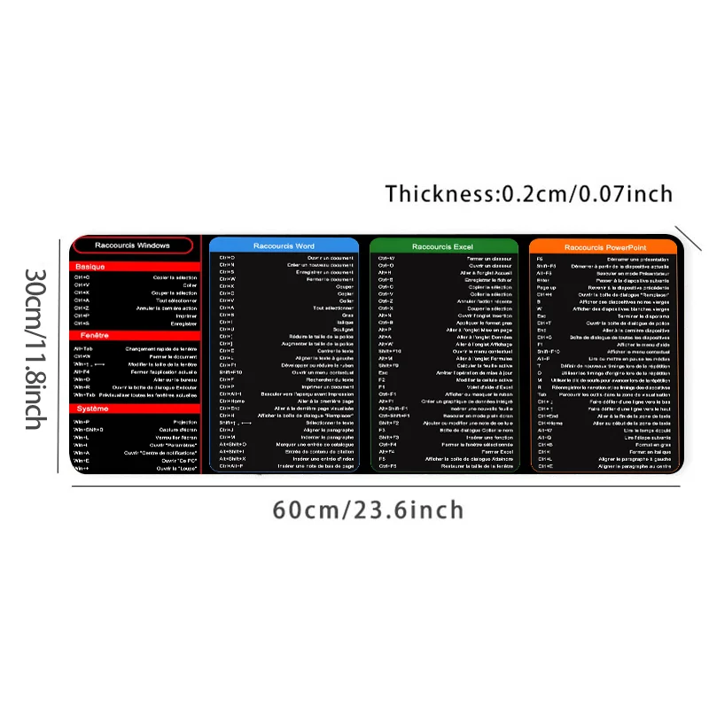 Anti-slip Keyboard Mouse Pad with Shortcut Key Patterns