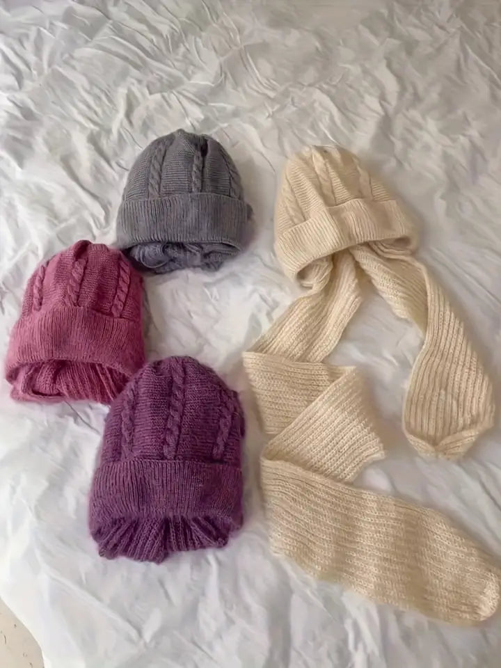 ✨ Cozy 2-in-1 Winter Beanie & Scarf – Up to 45% OFF 💖 (Free Home Delivery 🚚)