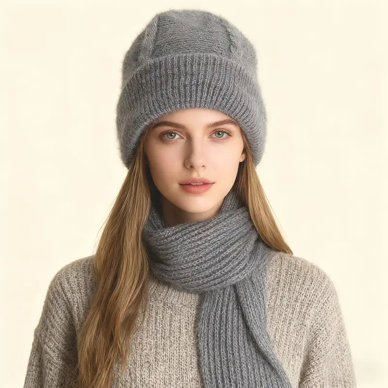 ✨ Cozy 2-in-1 Winter Beanie & Scarf – Up to 45% OFF 💖 (Free Home Delivery 🚚)