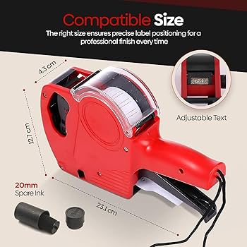 Pricing Tag Gun | 8-Digit Label Gun with 5150 White Stickers & Extra Inkers Efficient, Accurate, and Ready for Your Retail Needs.