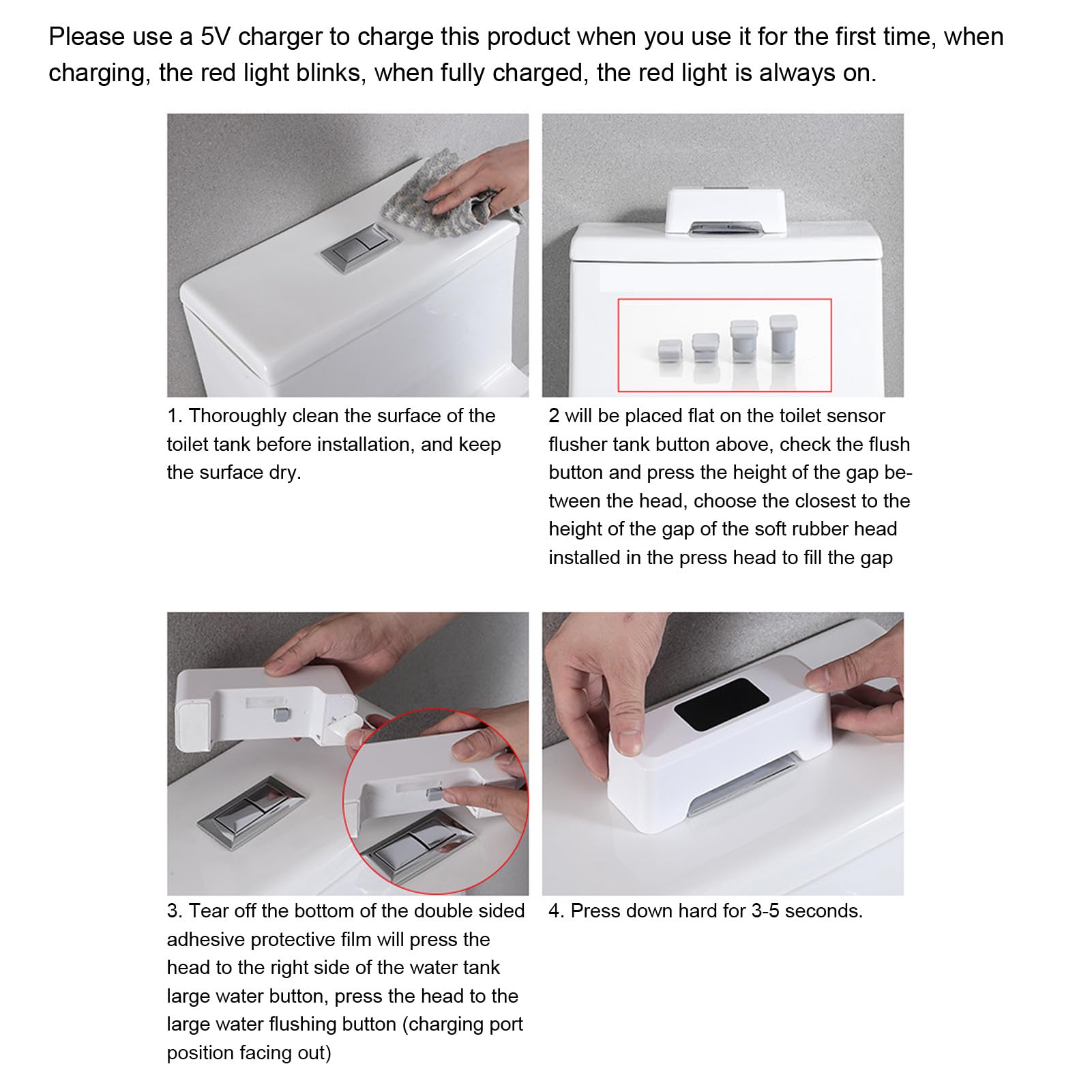 Automatic Sensing Toilet Flush Button, Touchless Smart Toilet Sensor (Free Home Delivery)