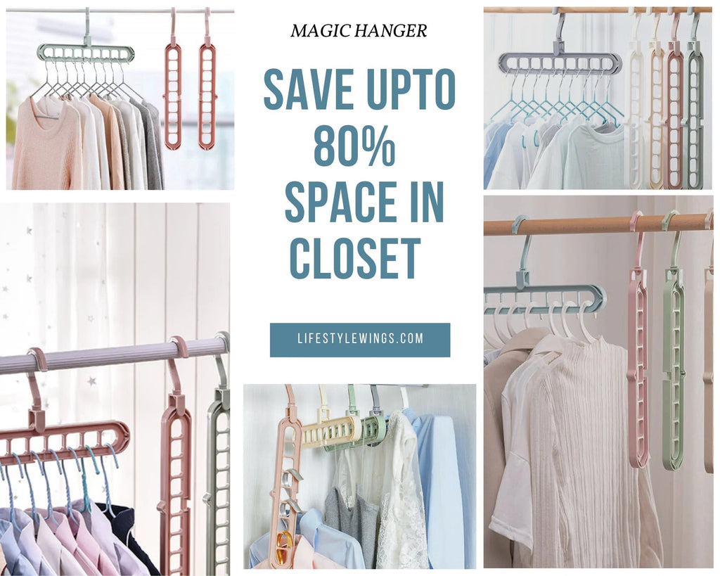 (Pack of 5)  Adjustable Multipurpose Plastic Hangers