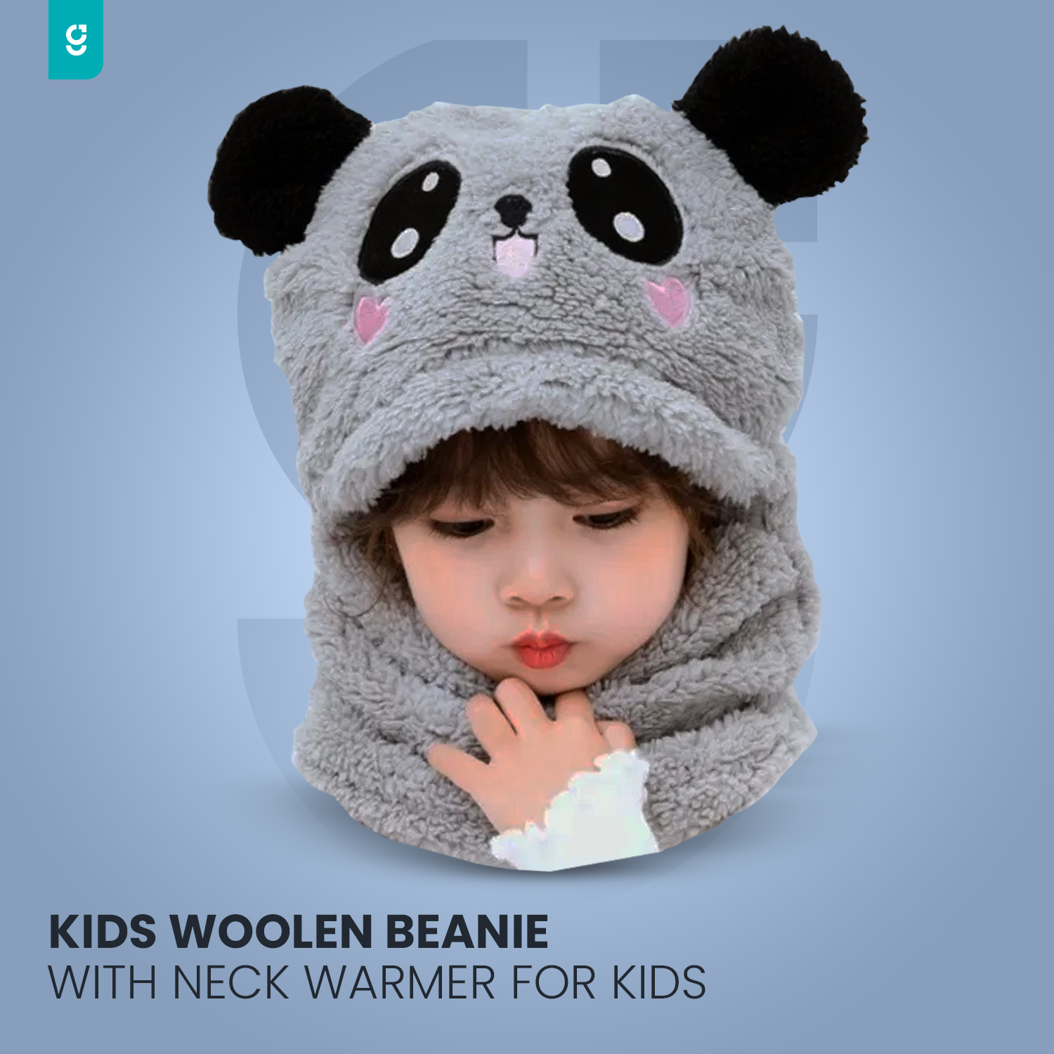 Kids Woolen Beanie with Neck Warmer For Kids