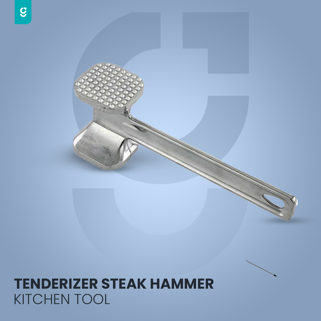 Meat Mallet Tenderizer Steak Hammer Kitchen Tool Aluminum Metal Sliver