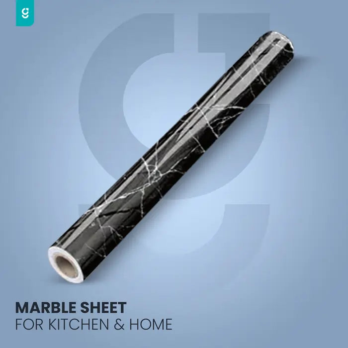 (Pack of 5) Self Adhesive White Marble Sheet for Kitchen / Waterproof Anti Oil & Heat Resistant Wallpaper Sheet (2 Feet x 6.5 feet)