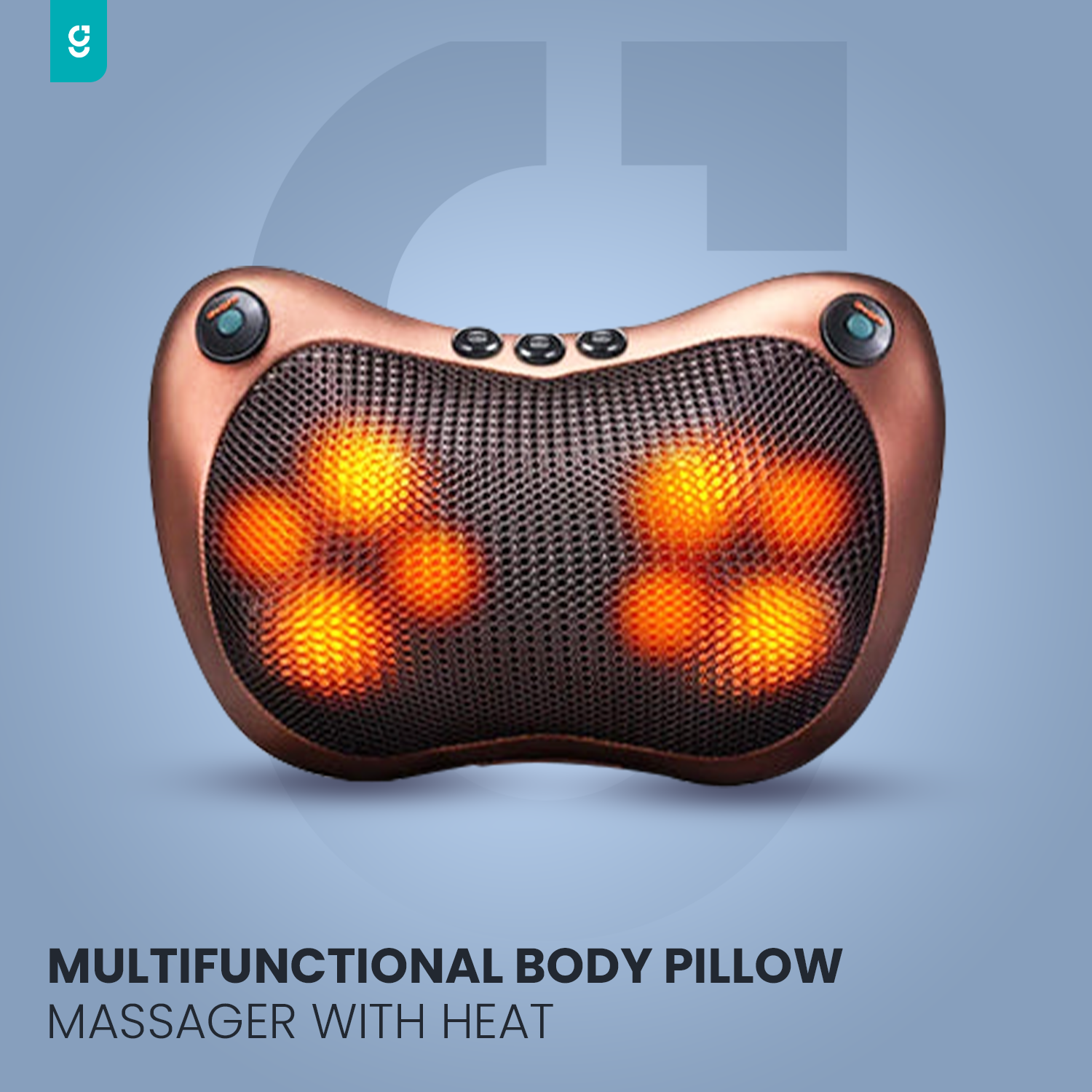 Multifunctional Body Pillow Massager With Heat, Deep Tissue Kneading, Electric Back Massager