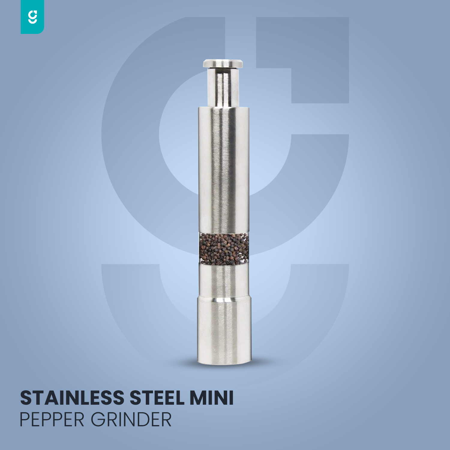 Stainless Steel Mini Pepper Grinder Mill Premium Tall Premium Salt Shaker Push-Button