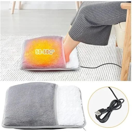 USB Heated Foot Warmer – Soft Plush Electric Foot Heating Pad