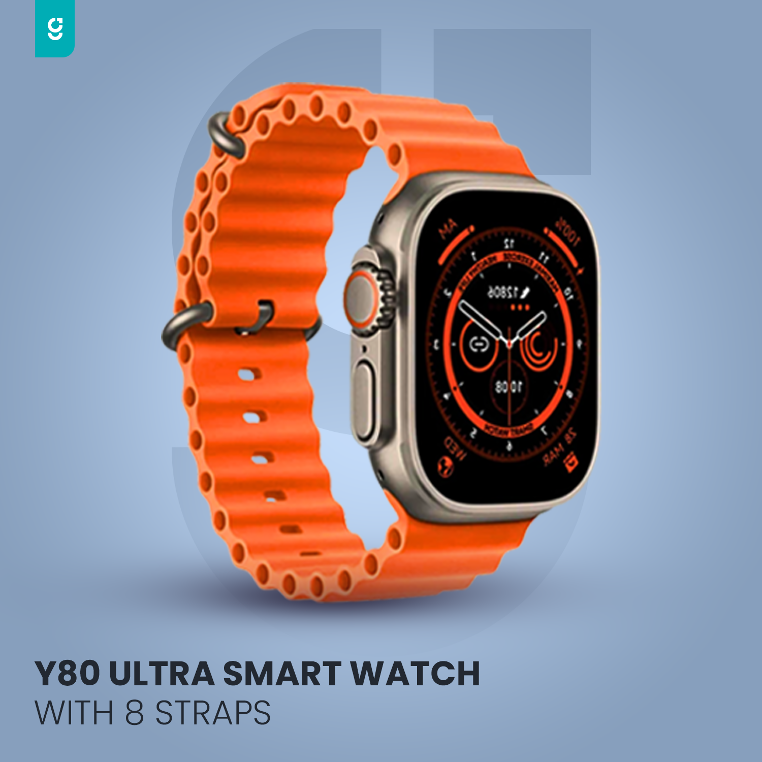 Y80 Ultra Smart Watch With 8 Straps  2.02inch Special Package Smartwatch