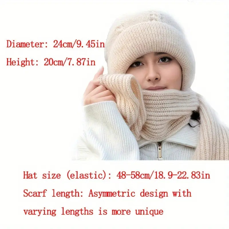✨ Cozy 2-in-1 Winter Beanie & Scarf – Up to 45% OFF 💖 (Free Home Delivery 🚚)