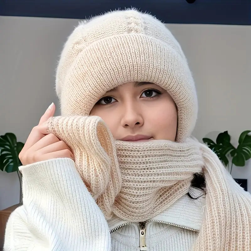 ✨ Cozy 2-in-1 Winter Beanie & Scarf – Up to 45% OFF 💖 (Free Home Delivery 🚚)