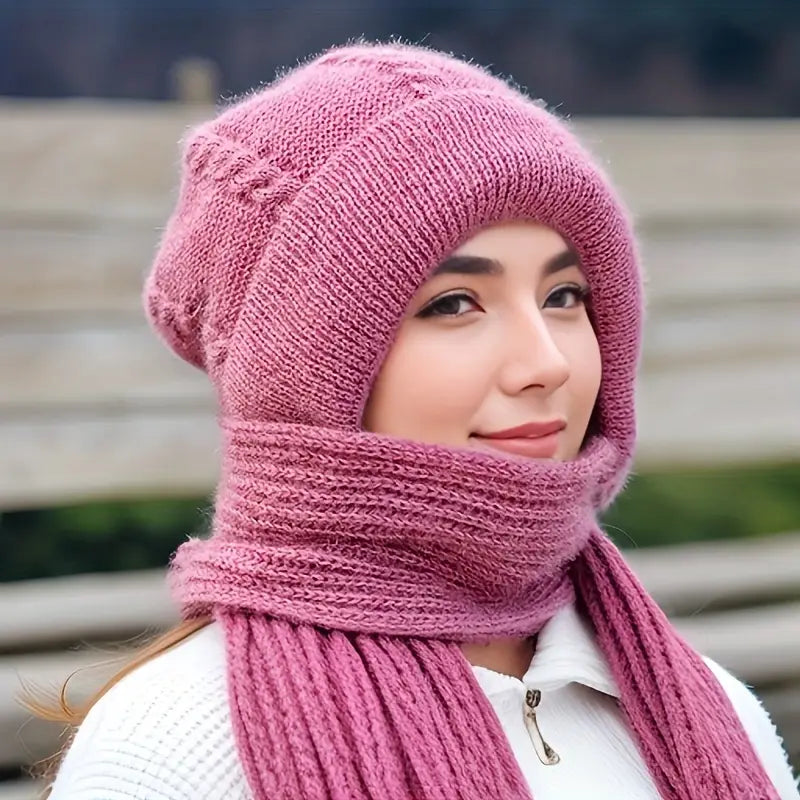 ✨ Cozy 2-in-1 Winter Beanie & Scarf – Up to 45% OFF 💖 (Free Home Delivery 🚚)