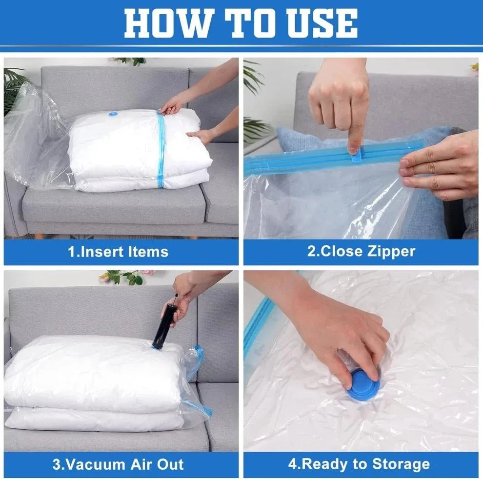 5-Vacuum Storage Bags with Hand Pump