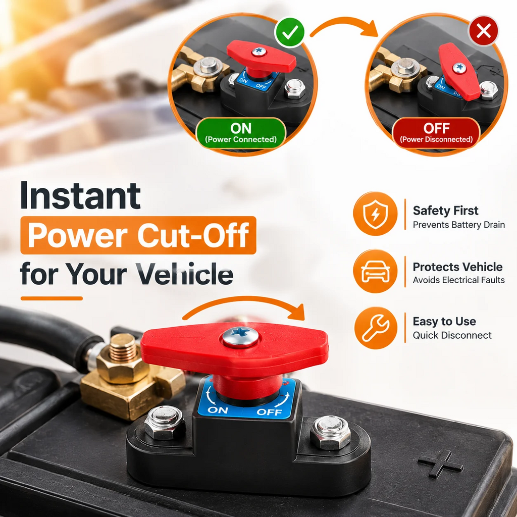 Universal Car Battery Disconnect Switch with Pure Copper Terminal