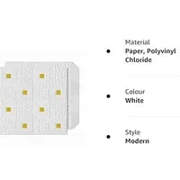 Premium 3D Self-Adhesive Wall Sheets – White & Gold Floral Pattern