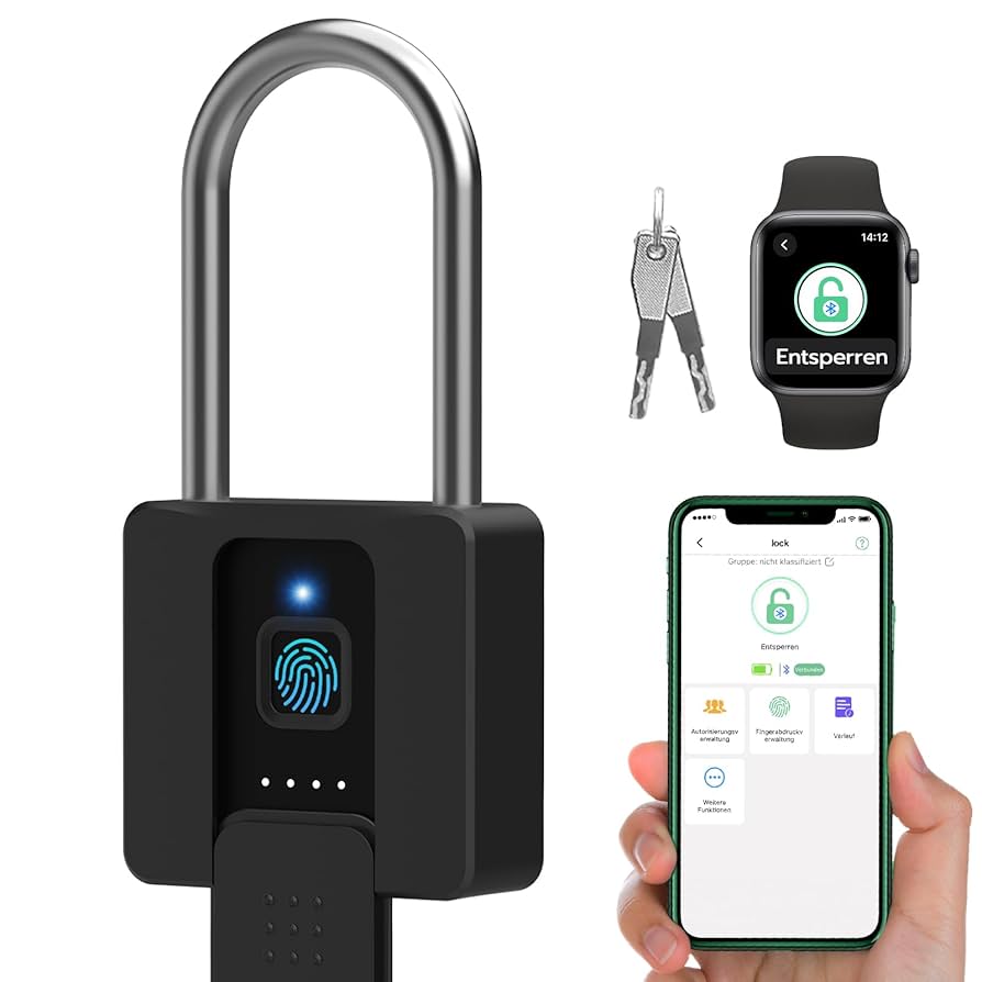 Smart Fingerprint Padlock Waterproof Biometric Fingerprint Lock USB Rechargeable