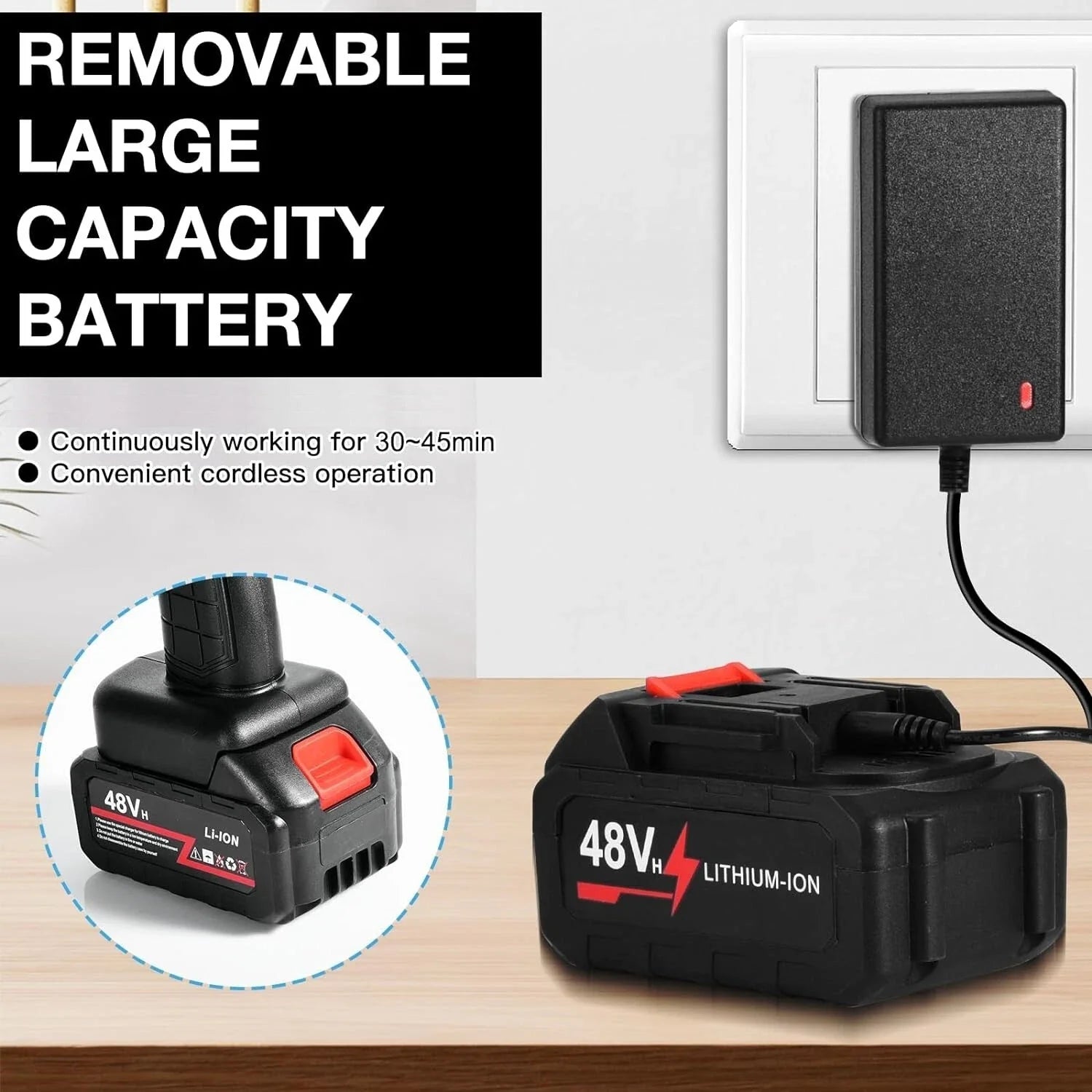 Rechargeable Lithium Electric Water Gun, Car Wash Water Gun, Power Car Washer, Portable Car Washer, 48HV, English Instruction Manual Included